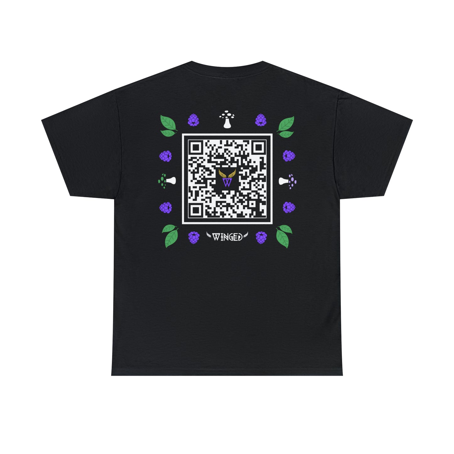 Augmented Reality T-shirt for adults with QR code that displays digital FAIRY wings when pointed with the camera New Trend in Digital Fashion