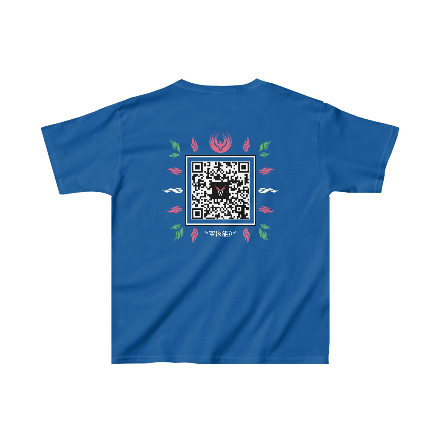 PHOENIX Kids T-shirt with Wings in Augmented Reality QR code that displays digital wings when pointed with the camera