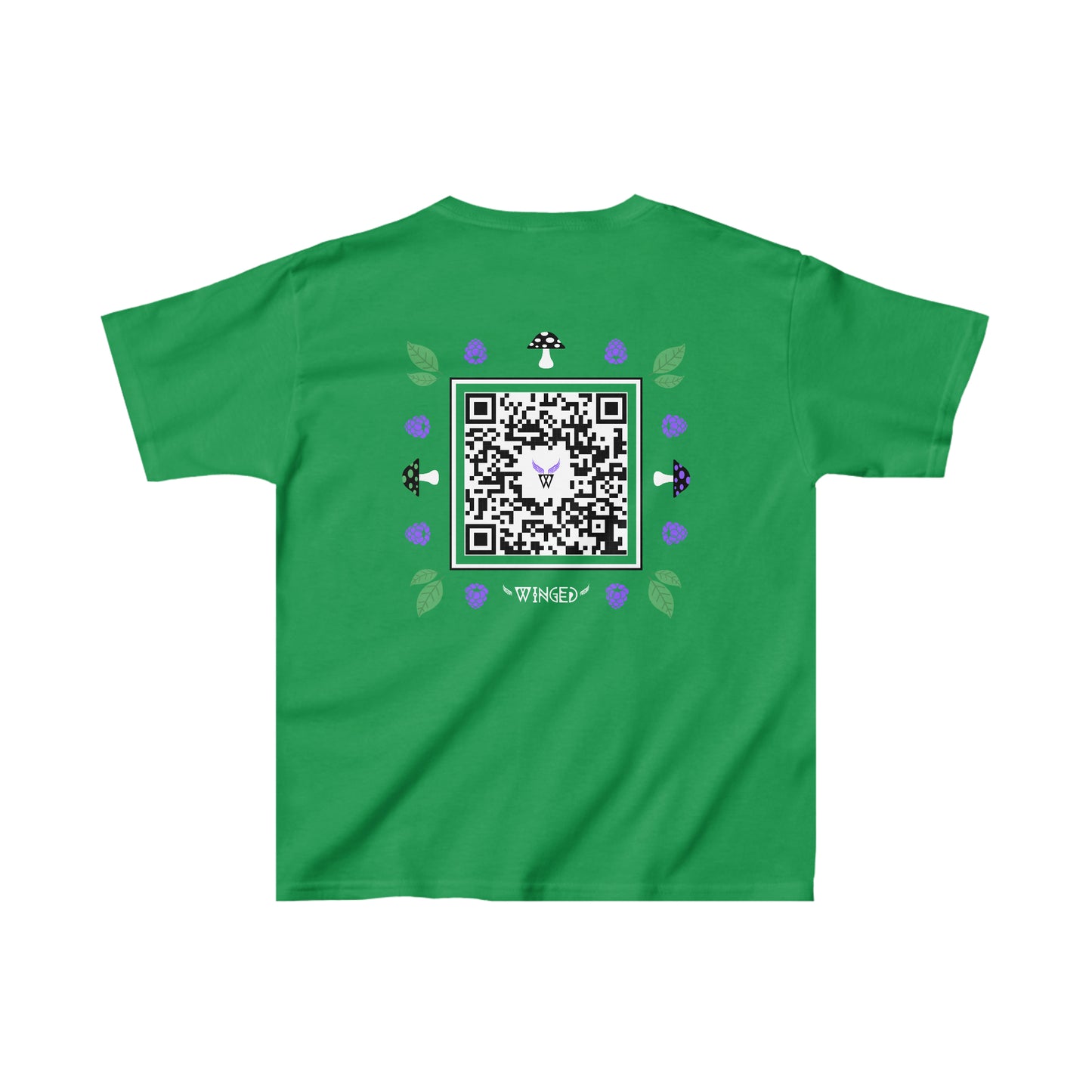 FAIRY Kids T-shirt with Wings in Augmented Reality QR code that displays digital wings when pointed with the camera