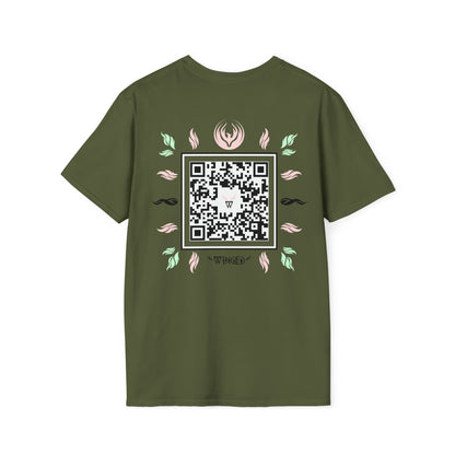 Augmented Reality T-shirt with Phoenix Wings for adults with QR code that displays digital wings when pointed with the camera New Trend in Digital Fashion