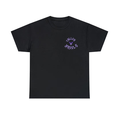 Augmented Reality T-shirt with wings for adults with QR code that displays digital DEMON wings when pointed with the camera New Trend in Digital Fashion