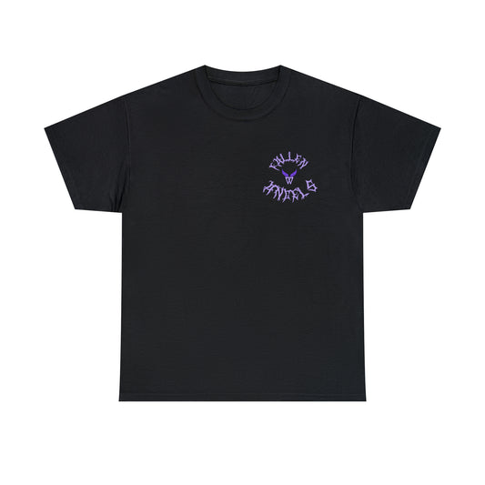 Augmented Reality T-shirt with wings for adults with QR code that displays digital DEMON wings when pointed with the camera New Trend in Digital Fashion