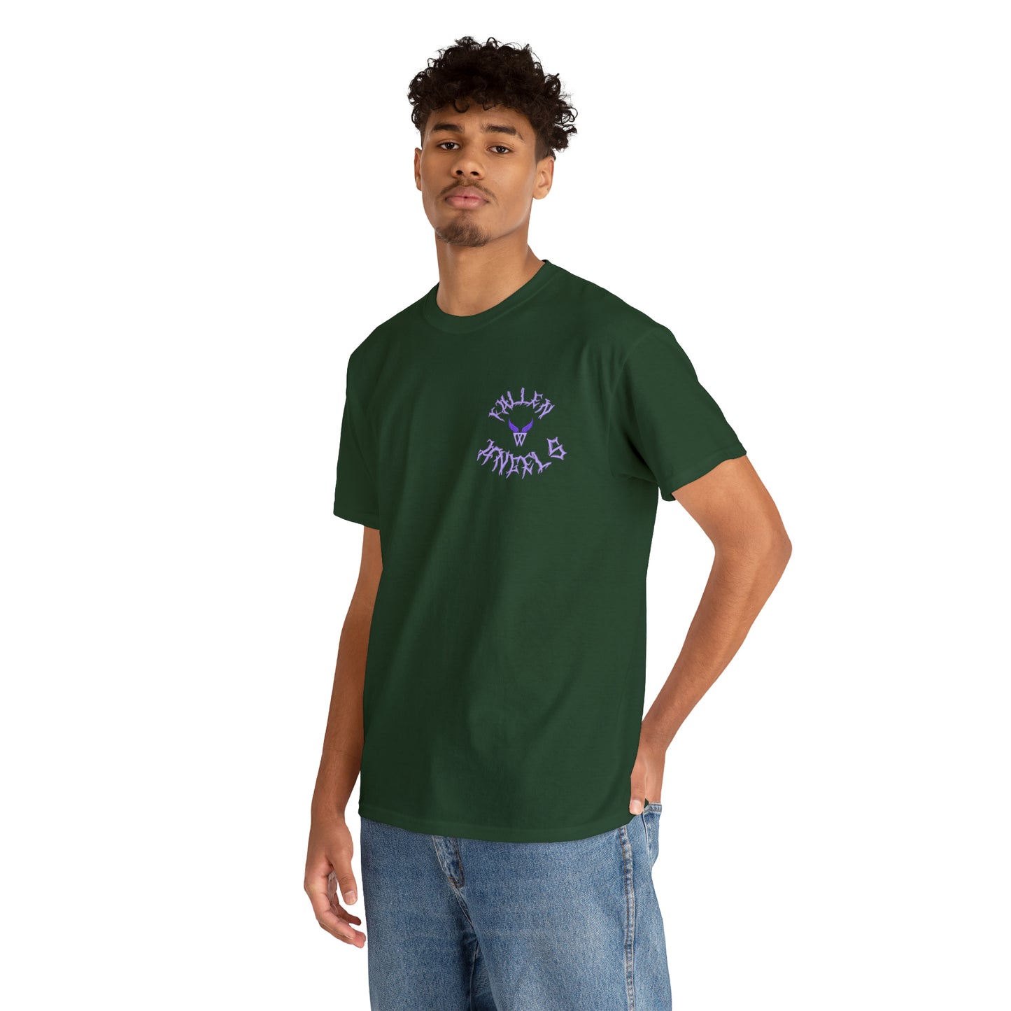 Augmented Reality T-shirt for adults with QR code that displays digital DEMON wings when pointed with the camera New Trend in Digital Fashion man