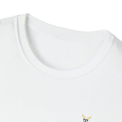 Augmented Reality T-shirt for adults with QR code that displays digital ANGEL wings when pointed with the camera New Trend in Digital Fashion