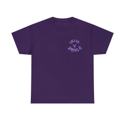Augmented Reality T-shirt with wings for adults with QR code that displays digital DEMON wings when pointed with the camera New Trend in Digital Fashion