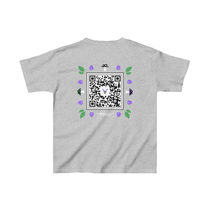 FAIRY Kids T-shirt with Wings in Augmented Reality QR code that displays digital wings when pointed with the camera