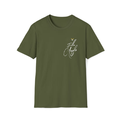 Augmented Reality T-shirt for adults with QR code that displays digital ANGEL wings when pointed with the camera New Trend in Digital Fashion