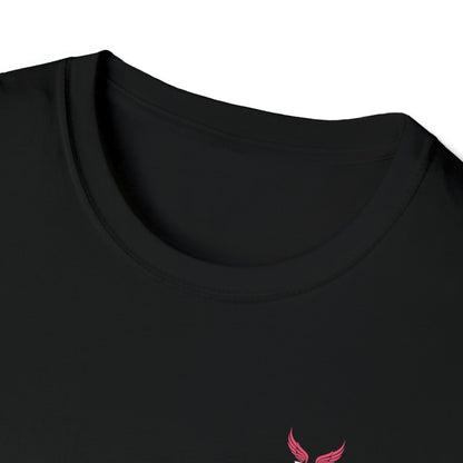 Augmented Reality T-shirt with Phoenix Wings for adults with QR code that displays digital wings when pointed with the camera New Trend in Digital Fashion