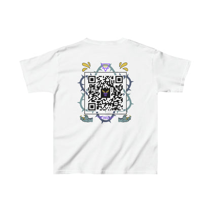 DRAGON Kids T-shirt with Wings in Augmented Reality QR code that displays digital wings when pointed with the camera