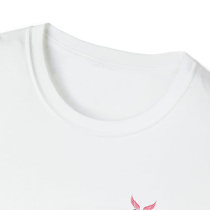 Augmented Reality T-shirt with Phoenix Wings for adults with QR code that displays digital wings when pointed with the camera New Trend in Digital Fashion