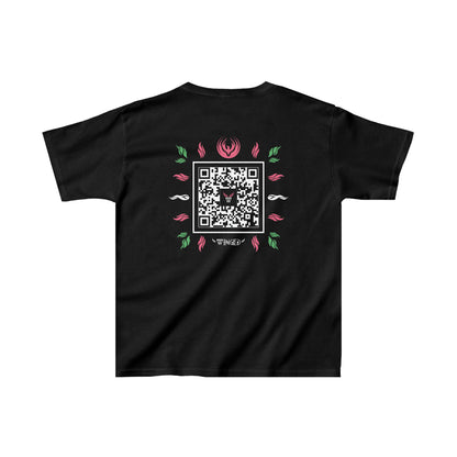 PHOENIX Kids T-shirt with Wings in Augmented Reality QR code that displays digital wings when pointed with the camera