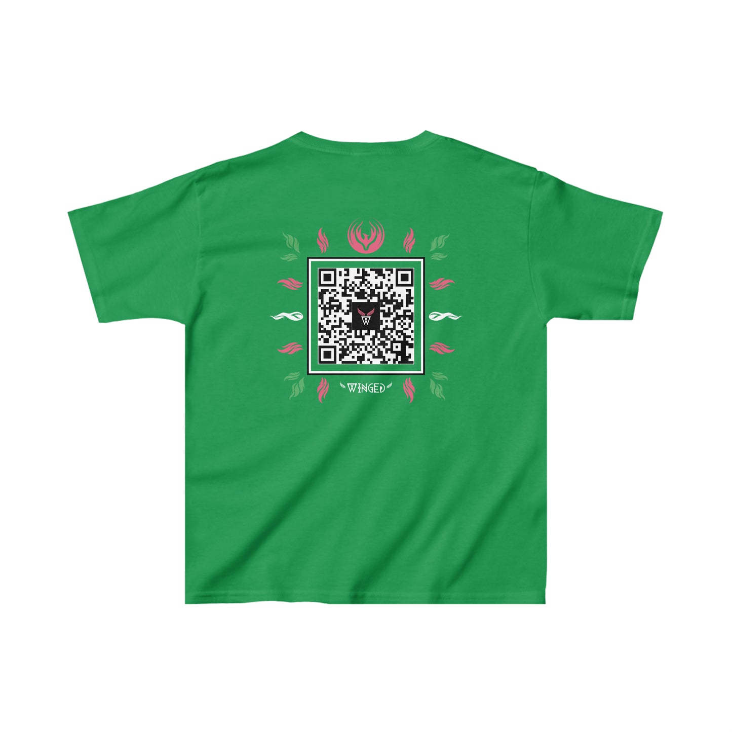 PHOENIX Kids T-shirt with Wings in Augmented Reality QR code that displays digital wings when pointed with the camera