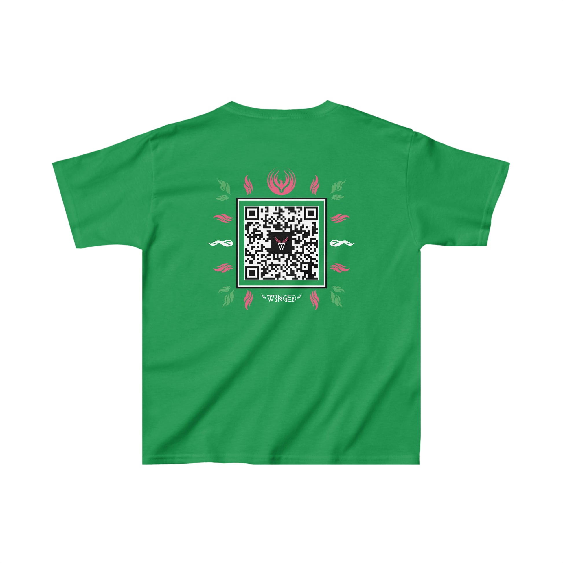 PHOENIX Kids T-shirt with Wings in Augmented Reality QR code that displays digital wings when pointed with the camera