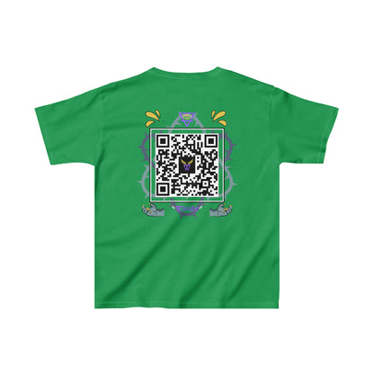 DRAGON Kids T-shirt with Wings in Augmented Reality QR code that displays digital wings when pointed with the camera