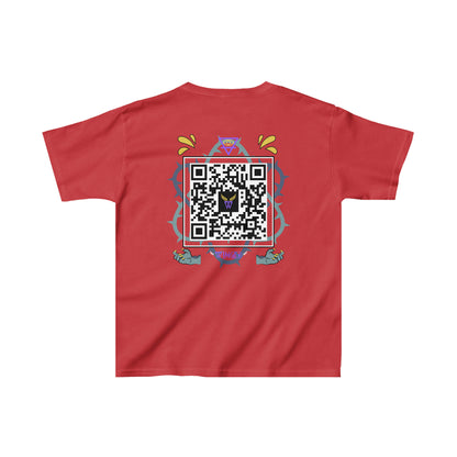 DRAGON Kids T-shirt with Wings in Augmented Reality QR code that displays digital wings when pointed with the camera