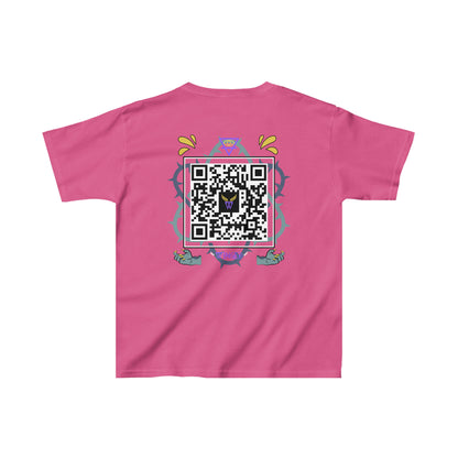 DRAGON Kids T-shirt with Wings in Augmented Reality QR code that displays digital wings when pointed with the camera