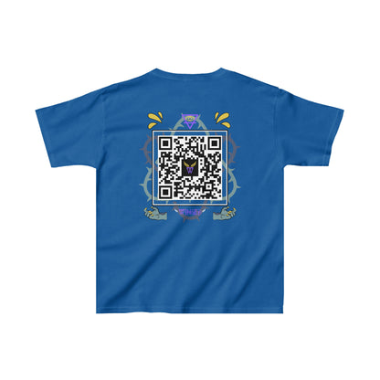 DRAGON Kids T-shirt with Wings in Augmented Reality QR code that displays digital wings when pointed with the camera