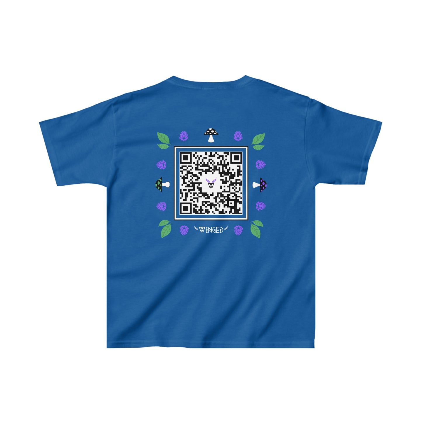 FAIRY Kids T-shirt with Wings in Augmented Reality QR code that displays digital wings when pointed with the camera