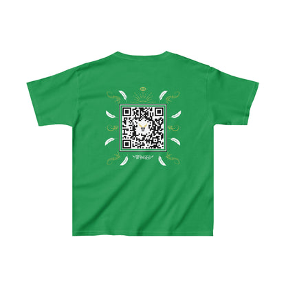 ANGEL Kids T-shirt with Wings in Augmented Reality QR code that displays digital wings when pointed with the camera