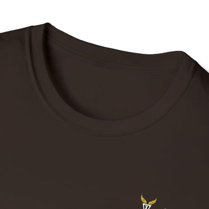 Augmented Reality T-shirt for adults with QR code that displays digital ANGEL wings when pointed with the camera New Trend in Digital Fashion