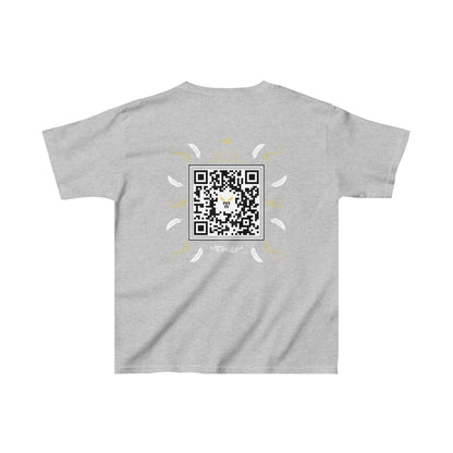 ANGEL Kids T-shirt with Wings in Augmented Reality QR code that displays digital wings when pointed with the camera