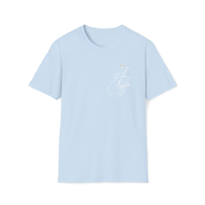 Augmented Reality T-shirt for adults with QR code that displays digital ANGEL wings when pointed with the camera New Trend in Digital Fashion
