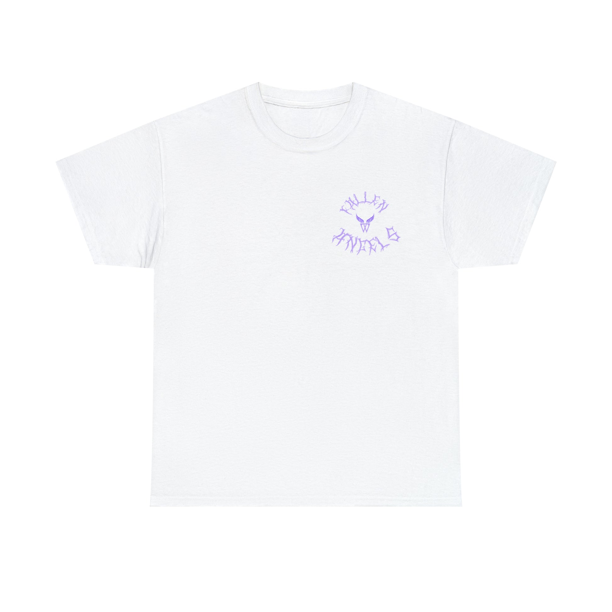 Augmented Reality T-shirt with wings for adults with QR code that displays digital DEMON wings when pointed with the camera New Trend in Digital Fashion
