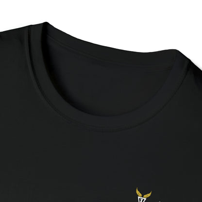 Augmented Reality T-shirt for adults with QR code that displays digital ANGEL wings when pointed with the camera New Trend in Digital Fashion