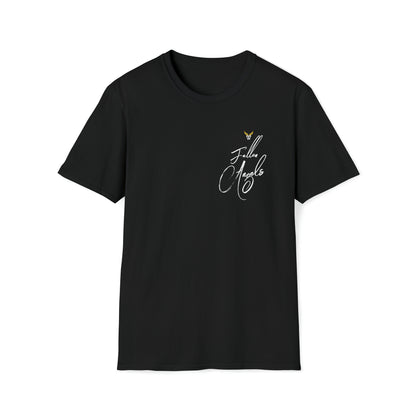 Augmented Reality T-shirt for adults with QR code that displays digital ANGEL wings when pointed with the camera New Trend in Digital Fashion
